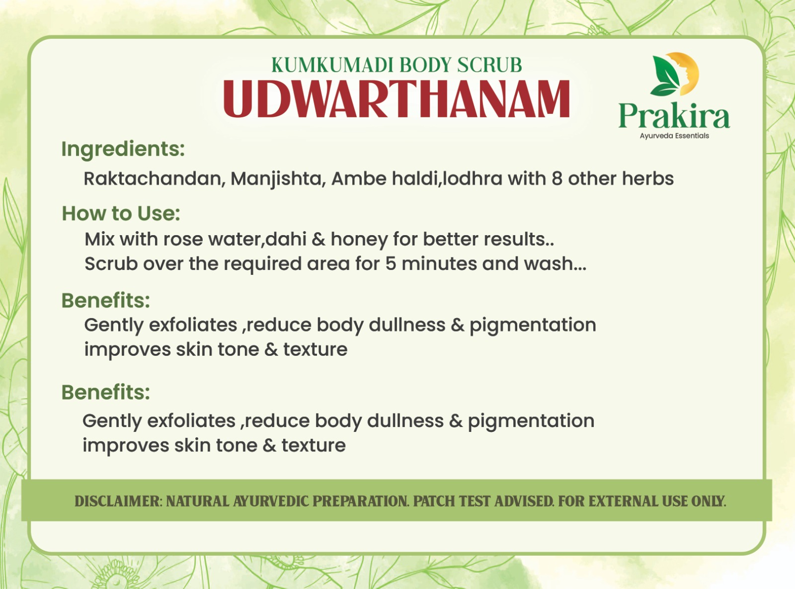 Udwartanam – Kumkumadi Body Scrub - Image 3